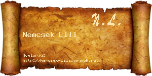 Nemcsek Lili névjegykártya