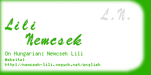 lili nemcsek business card